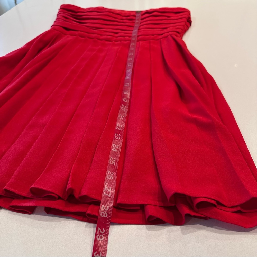 Rachel Roy RSVP Lipstick Red Pleated‎ Strapless Mini Dress Size 8 - Picture 6 of 11
